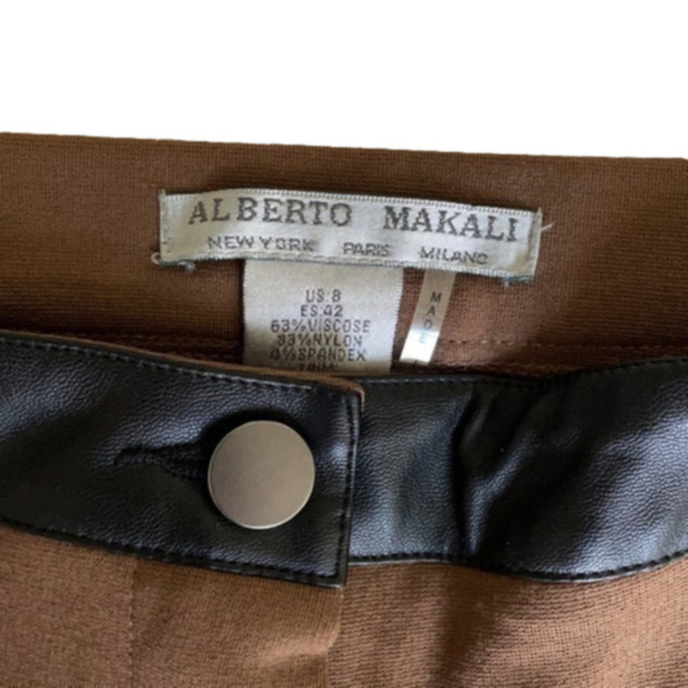 Alberto Makali skinny leather panel pants spandex size small zippered pockets - Picture 6 of 16